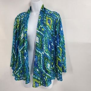 Ruby Rd Size Small Vintage Crochet Cardigan Blue Green